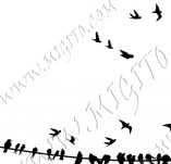 33/958/Скрапбук дизайнерски печати и надписи за картички-Скрапбукинг и миксмедия печати Птици-Птици на жица